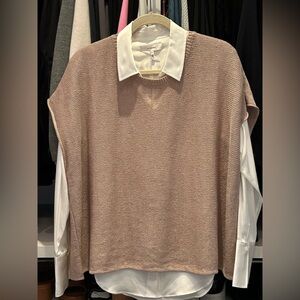 Brochu Walker Beige Linen Sweater Vest